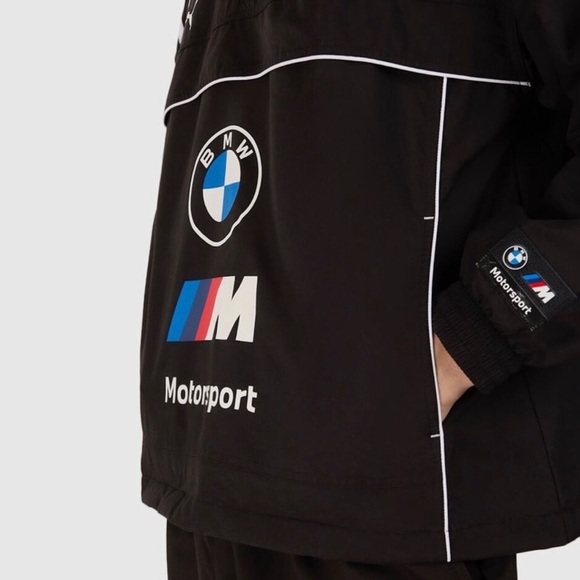 Puma / BMW Motorsports collab Black Windbreaker with High Collar and Quarter-Zip - Picture 2 of 10